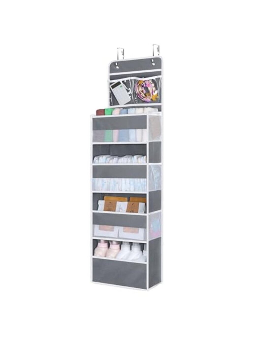 Over Door Organizer Hanging Storage Shelves Closet Nursery Bathroom Pockets